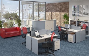Комплект офисной мебели IMAGO четыре рабочих места, стол для переговоров в Ишиме - предосмотр 1